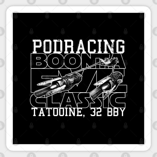 Podracing Sci-fi Movie Fictional Futuristic Racing Retro Poster Sticker by BoggsNicolas